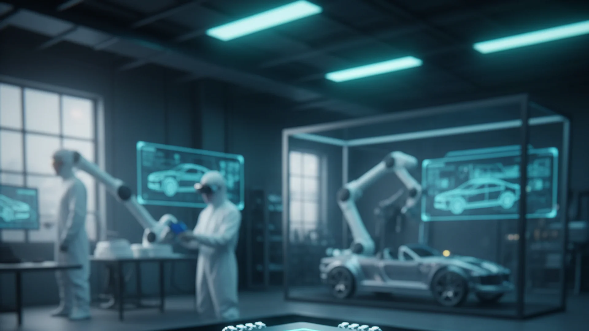 Close-up of an advanced automotive smart-driving computer chip on a circuit board