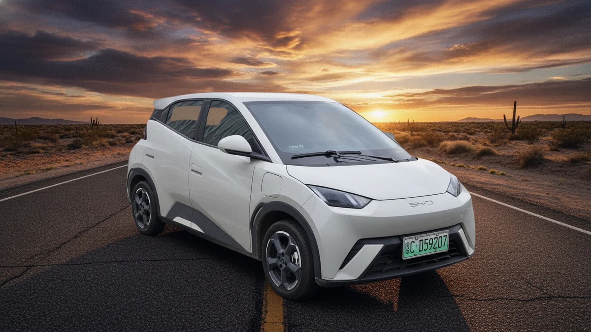 BYD Seagull compact electric car front three-quarter view