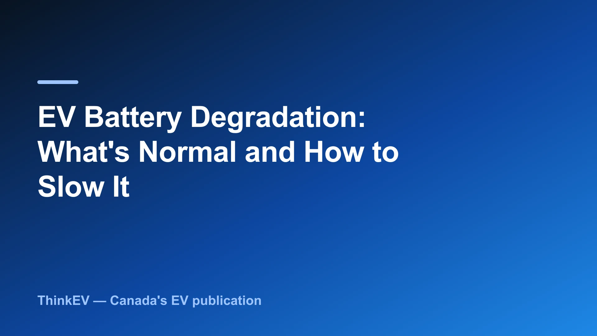 EV battery degradation editorial hero photograph