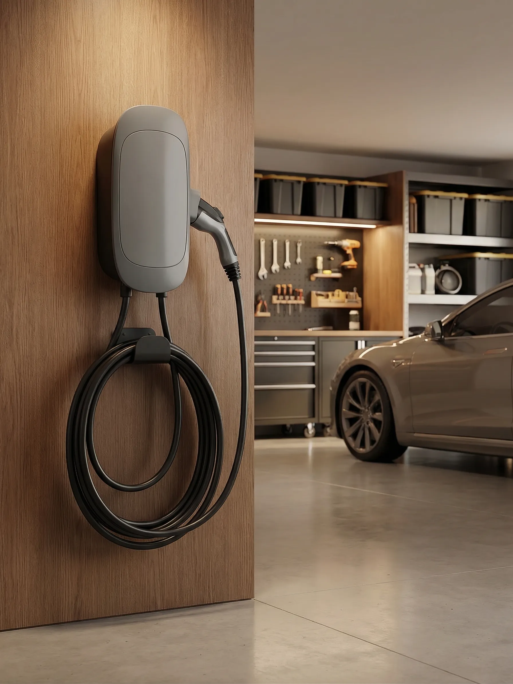 Level 2 EV charging cable and portable charger unit