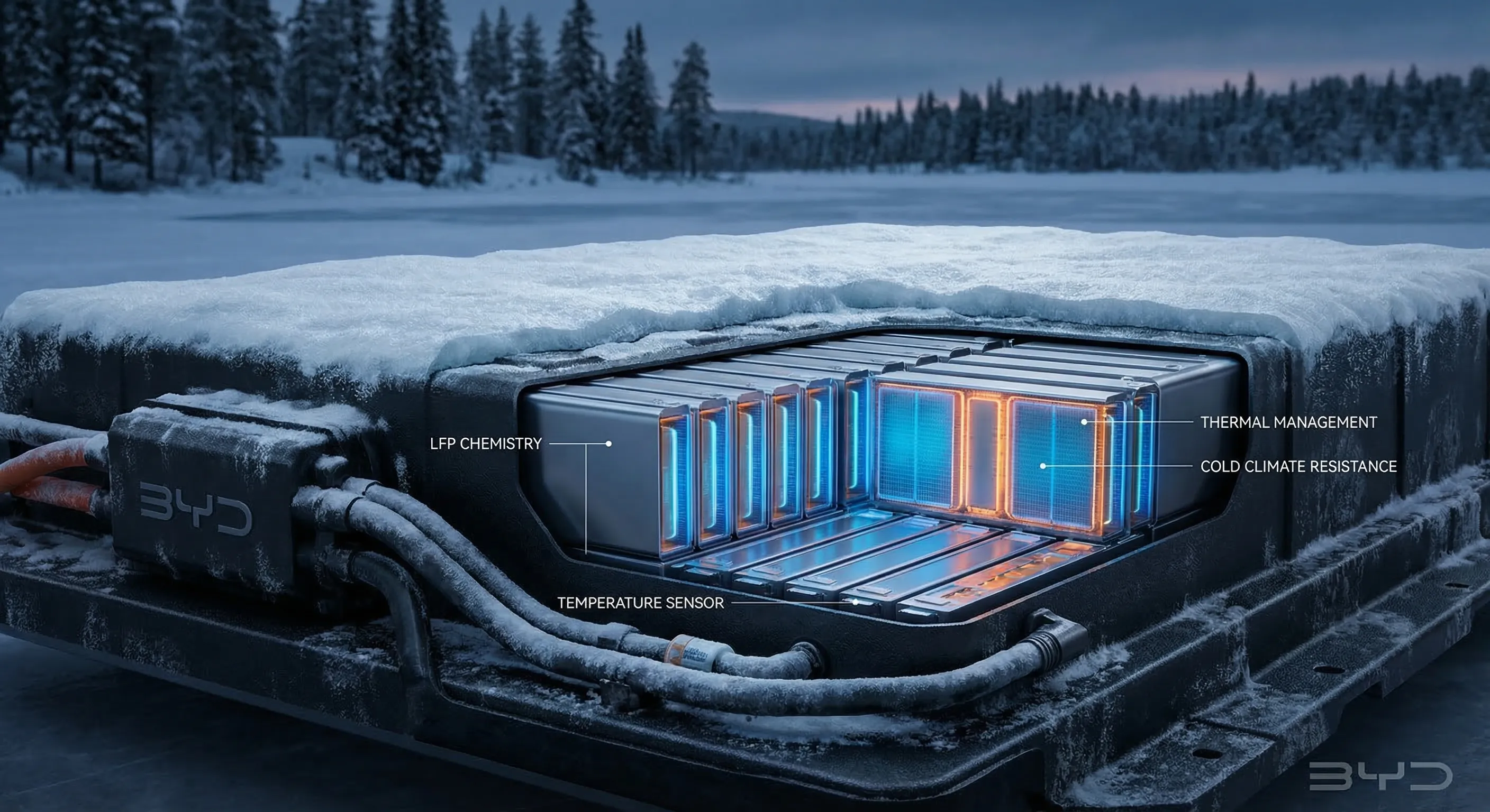 BYD Blade 2.0 battery technology close-up showing advanced cell architecture designed for ultra-fast 1.5MW flash charging
