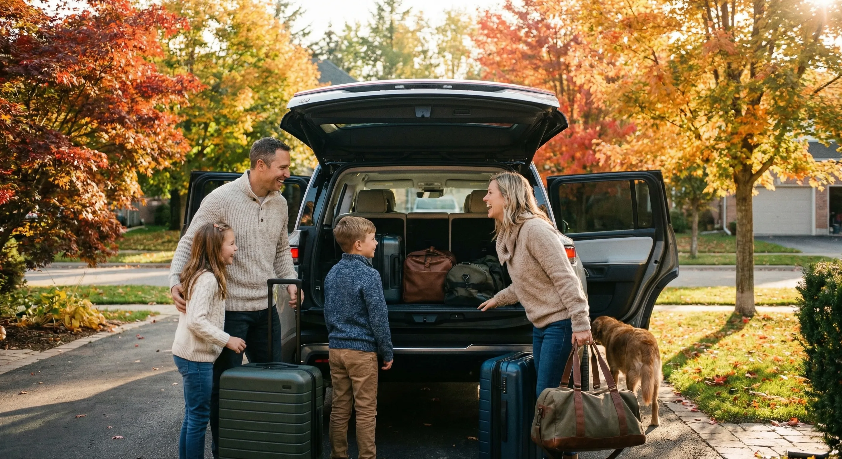 Canadian family with electric vehicle