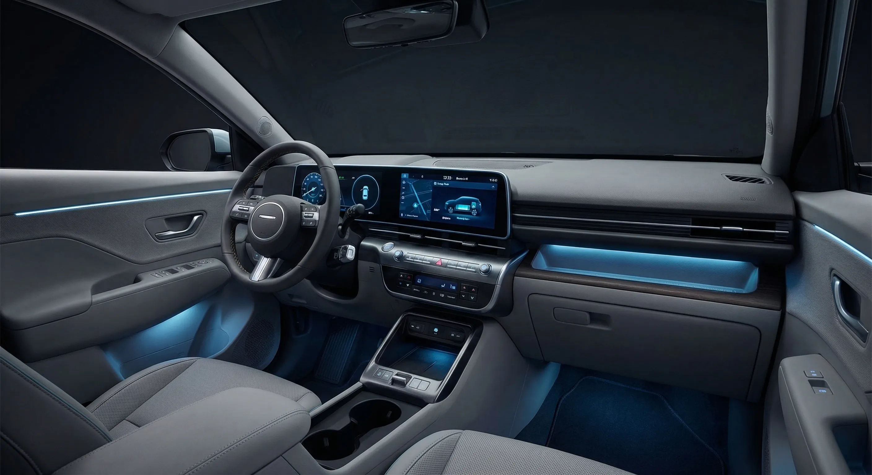 Hyundai Kona Electric Canada Review interior dashboard and touchscreen