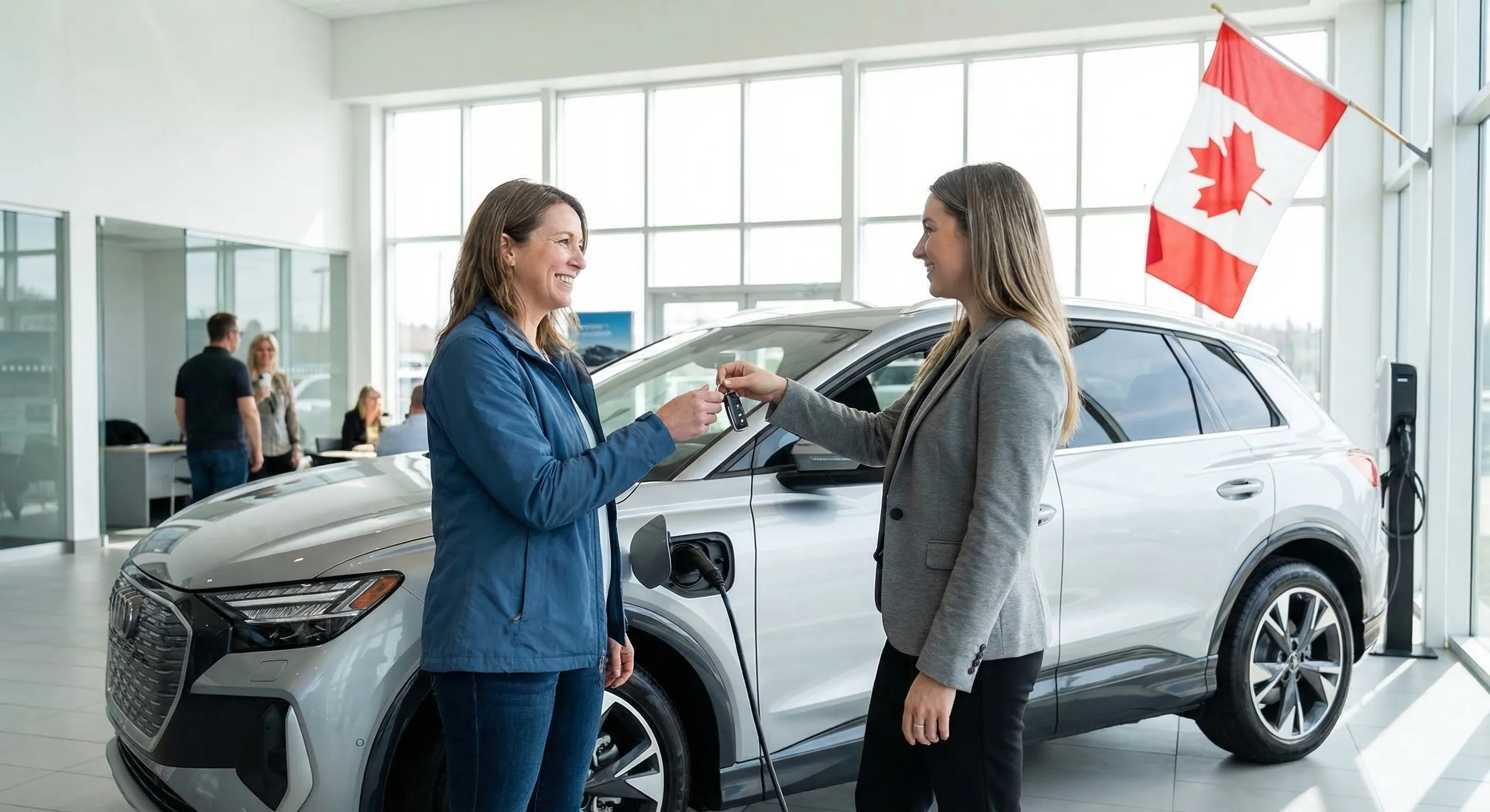 Electric vehicle at Canadian dealership