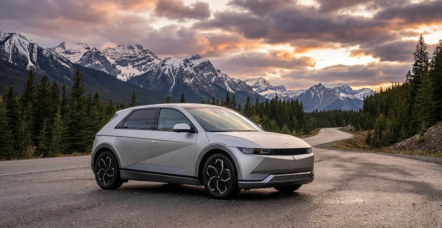 Hyundai Ioniq 5 electric crossover in a scenic Canadian setting