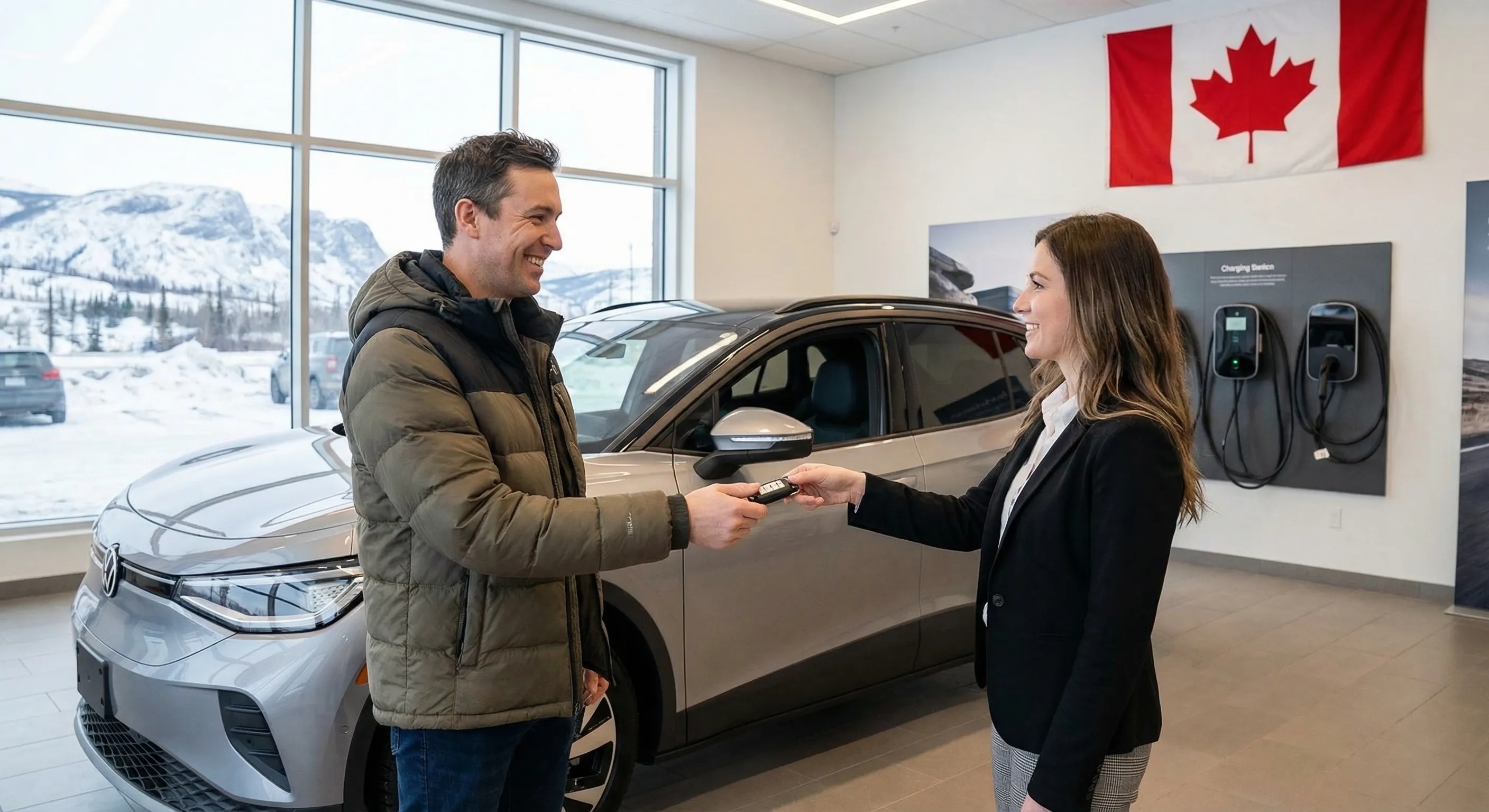 Electric vehicle at a Northwest Territories dealership