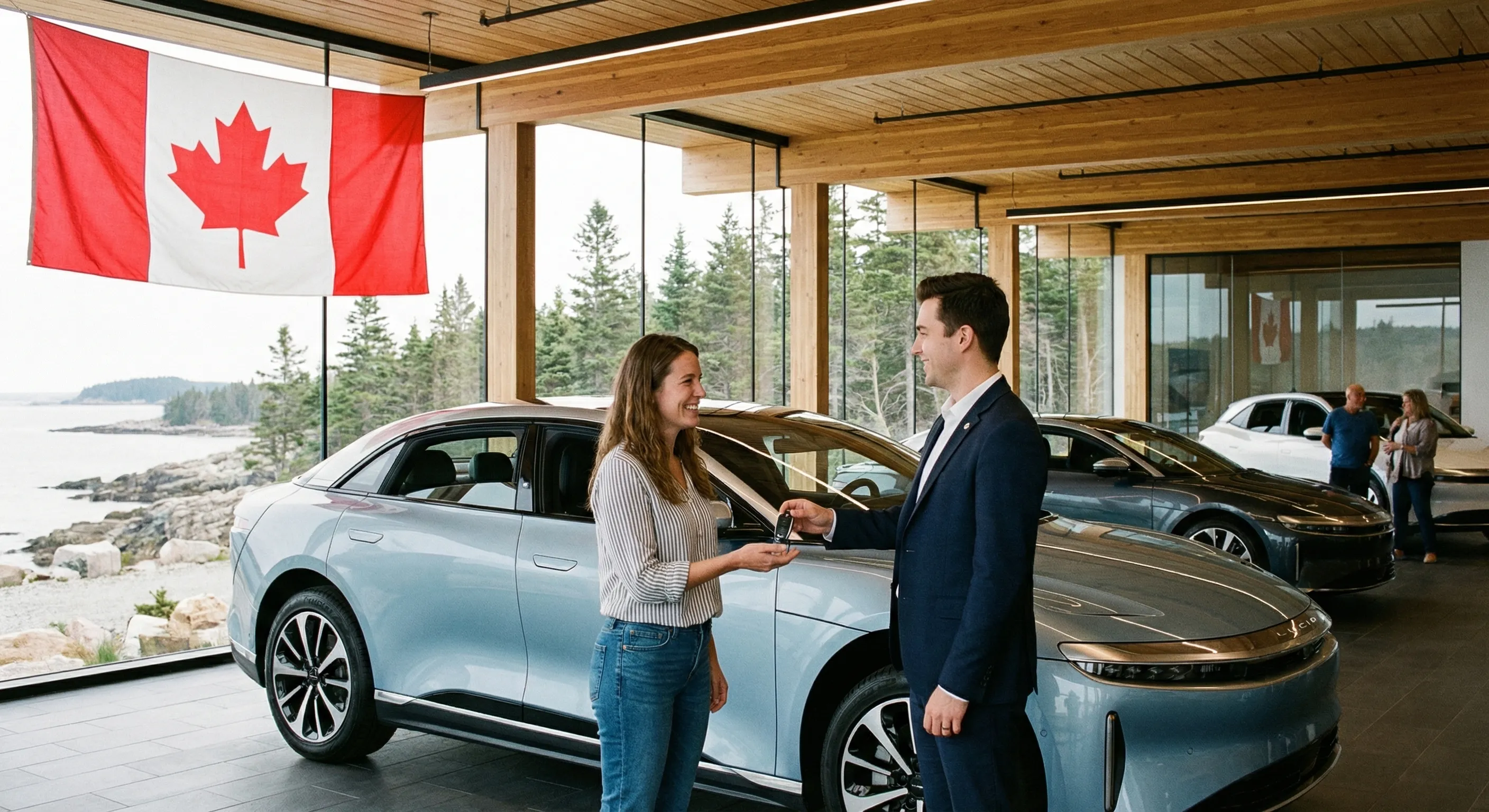 Electric vehicle at Canadian dealership