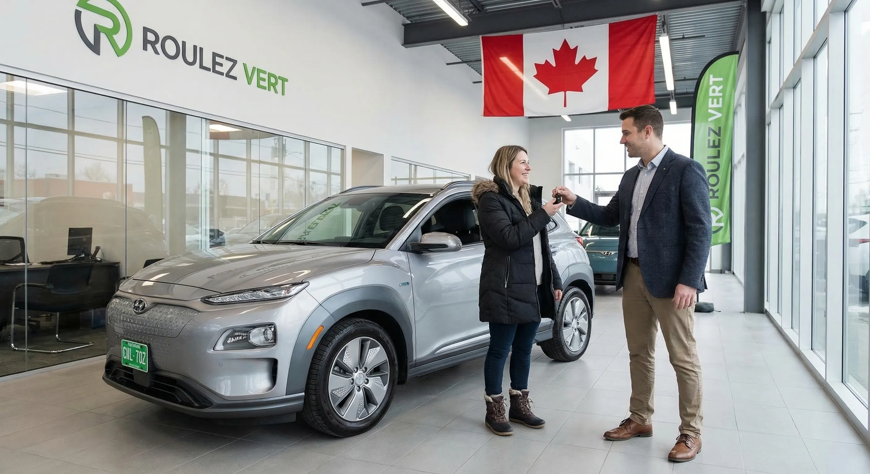 Electric vehicle at Canadian dealership
