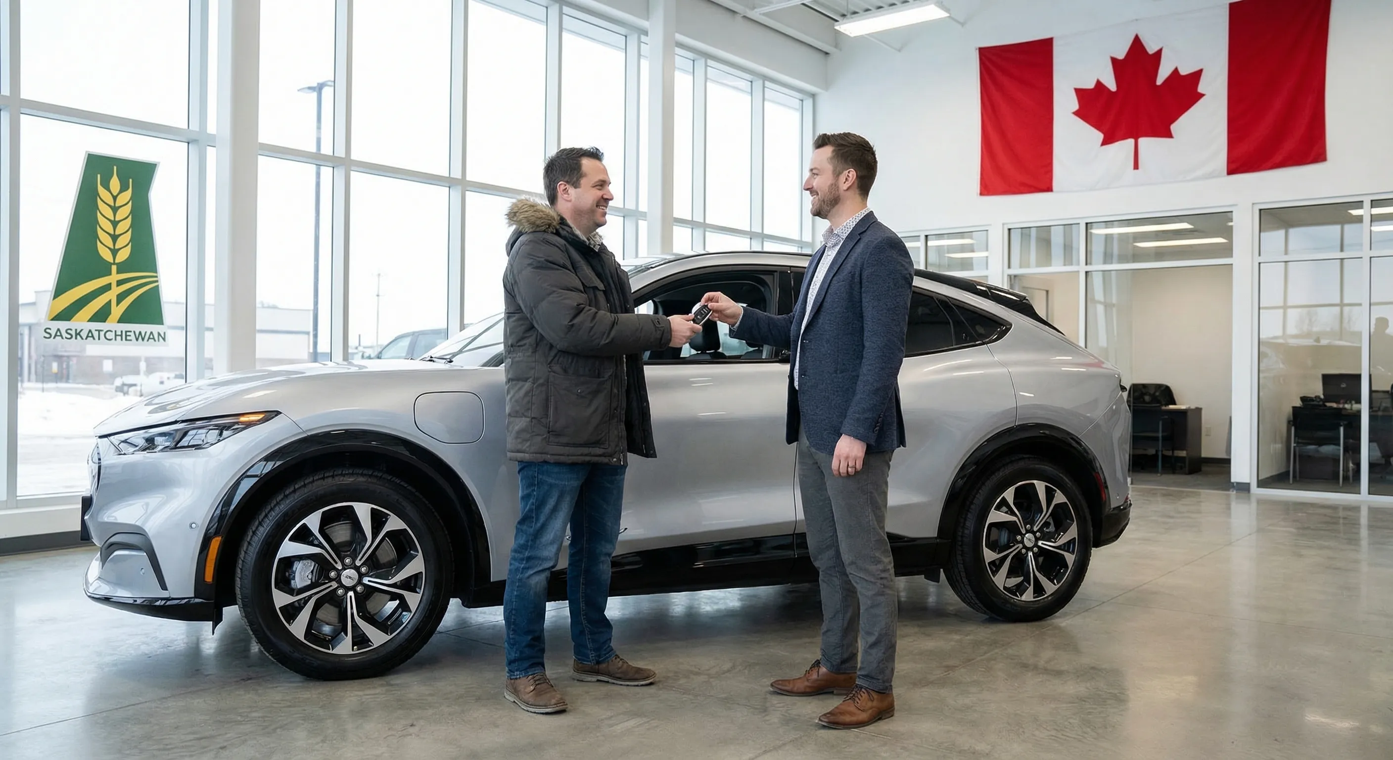 Electric vehicle at Canadian dealership