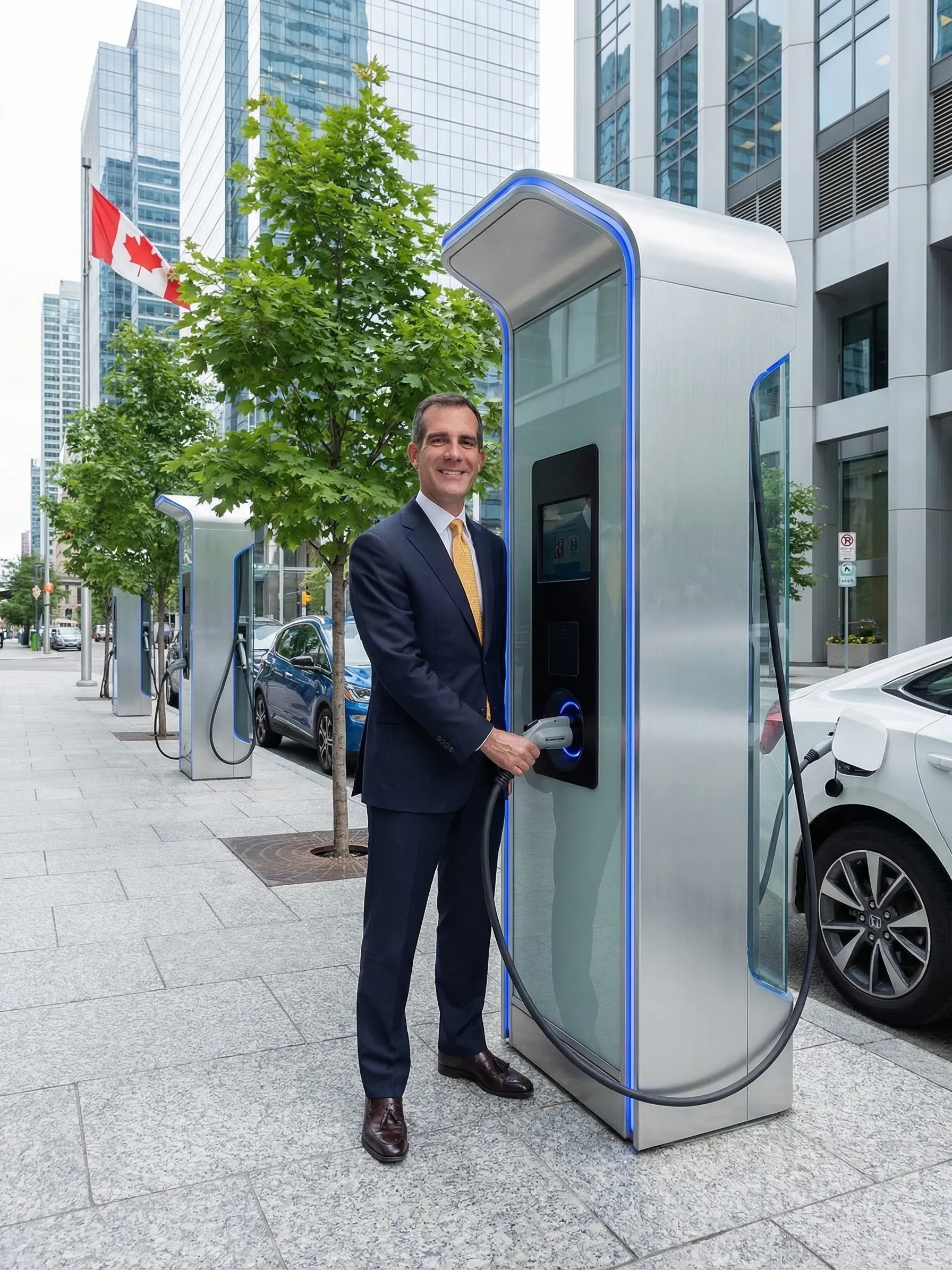 Modern EV charging infrastructure representing Canadian EV trends