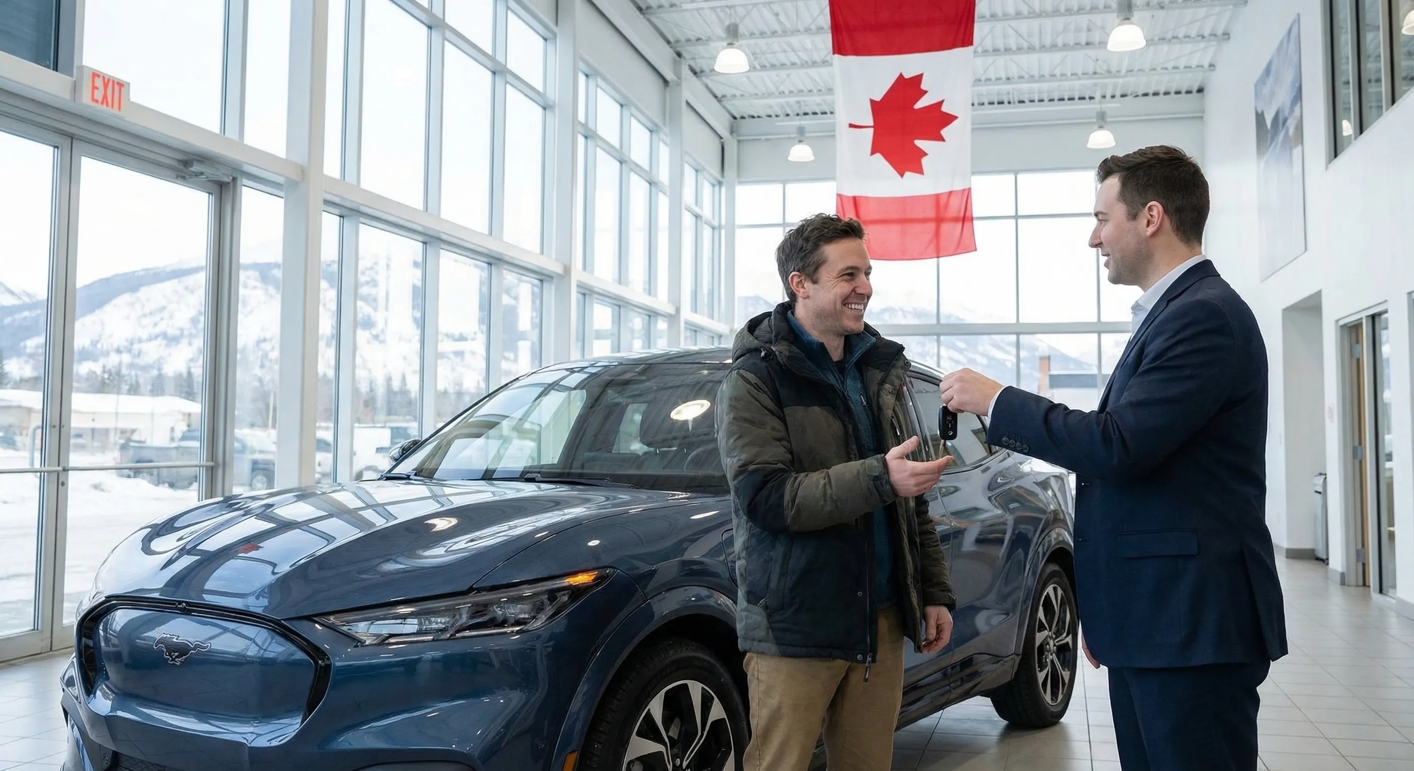 Electric vehicle at Canadian dealership